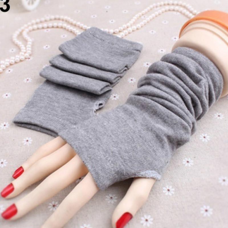ЖенщиныРаспространенные вязаные длинные варежки без пальцев на запястье, теплые зимние перчатки