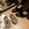 Women Winter Warm Fur Ankle Boots Plush Snow Boots Women Sequins Rabbit Hair Snow Boots Thicken Cotton Boots Bling Non-slip Boots Cotton Shoes