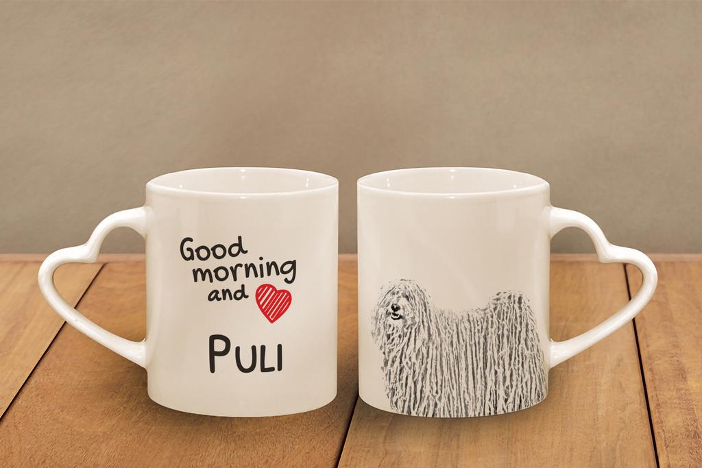 Puli, Hungarian Water Dog - cup with a dog, adorable cup with a heart-shaped handle, universal gift from the Art-Dog brand