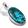 Tibetan Turquoise Handmade Ethnic 925 Sterling Silver Jewelry Pendant 1.97" s7A34