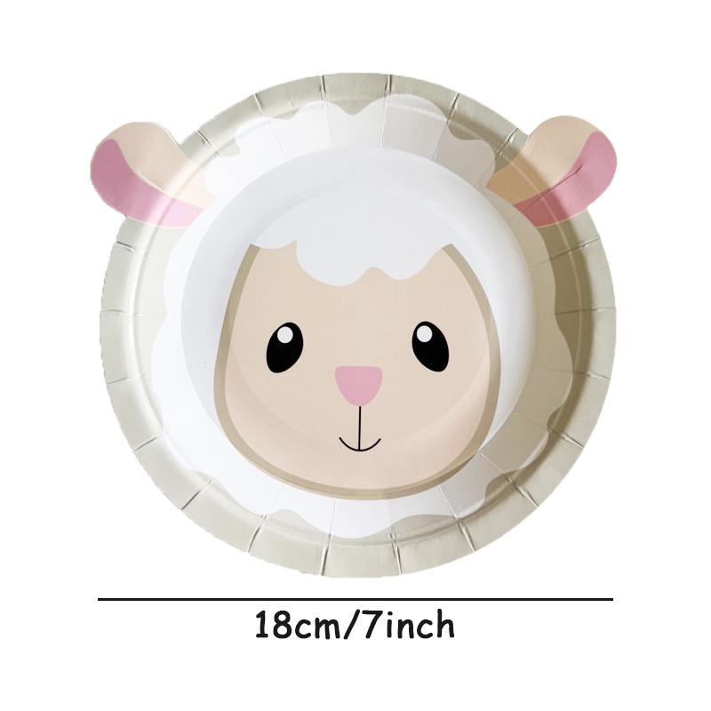 10pcs Farm Animals Party Paper Plates Cow Sheep Duck Chick Disposable Plate Kids Children Birthday Tableware Parties Supply