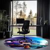 Coraline Printed Round Rug Carpet Chair Rug Area Rug Entryway Doormats,for Office Chair Living Room Bedroom Kitchen Room.