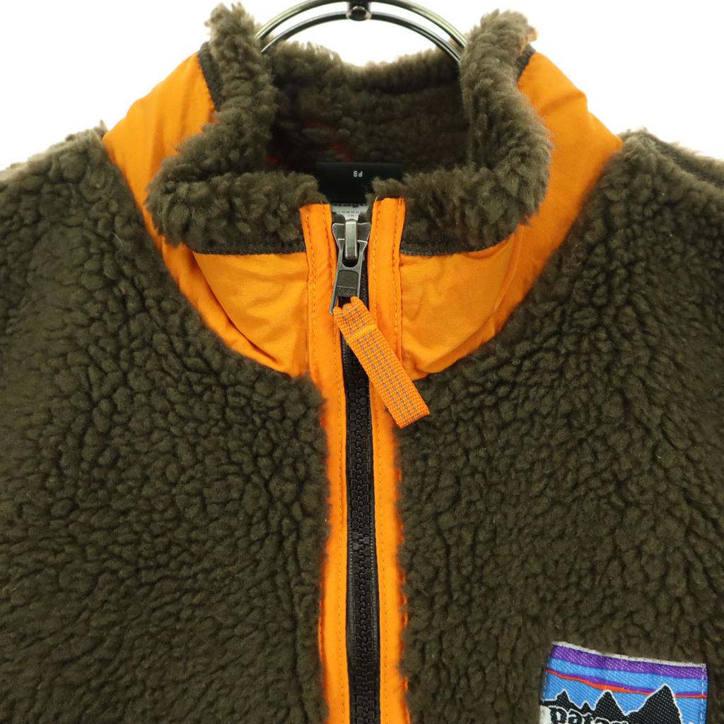 Patagonia Однотонный логотип двухцветный Без рукавов Флис Лучший Детский Б/У