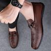 Fashion High Quality Man Loafers Luxury Brand Genuine Leather Business Shoes Moccasins Soft Driving Footwear Comfy Slip-On Casual Shoes