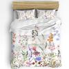 Spring Flowers Plants Wildflowers 3pcs Bedding Set For Double Bed Home Textile Duvet Cover Quilt Cover Pillowcase