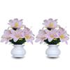 Artificial Plants For Home Décor, Mini Size Flowers Pot, Light Pink & White