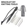 Knitting Needles Kit Compact Anti Fade 2 Colors Portable Anti-rust Paracords Bracelet Knitting Needles Set for Friends