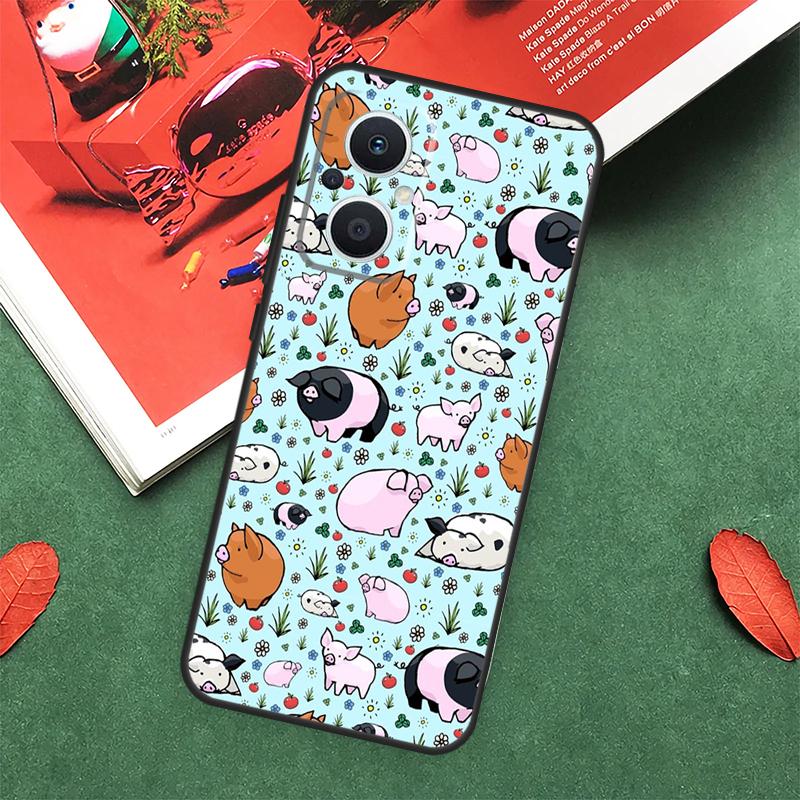 Милый поросенок Чехол Для OPPO Reno 7 8 Lite 8T 10 11 12 13 Pro 12F 13F 14F OPPO Find X8 X6 X5 X9 Pro Обложка