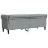 Vidaxl Sofa Chesterfield, Trzyosobowa, Jasnoszara, Obita Tkaniną