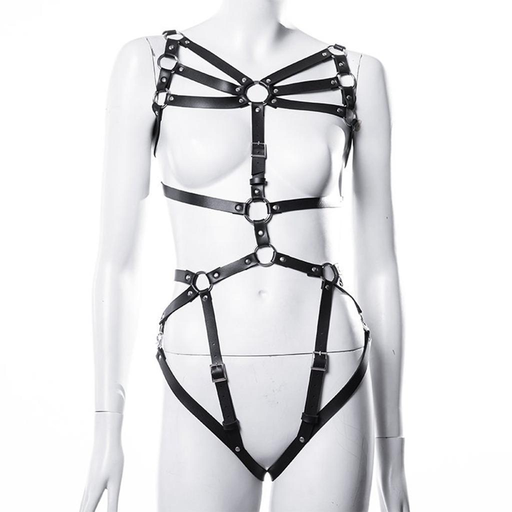 Women Sexy Bondage Body Harness Chest Harness Bdsm Thigh Garter PU Leather Lingerie Fetish Female Clothing Exotic Accessorie