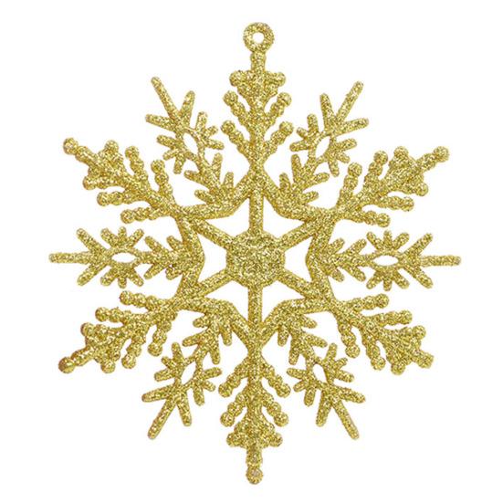 6шт 10см DIY искусственный блеск снежинка висячие украшения декор рождественской елки