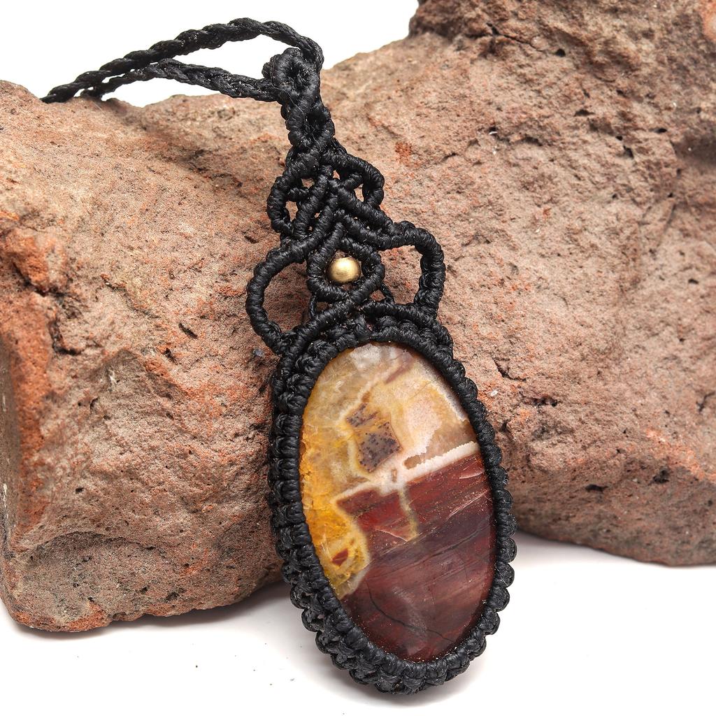 Палочка Агат Макраме Нить Драгоценный Камень Ювелирные Изделия Ручной Работы 20-36''Ad Подвеска Унисекс