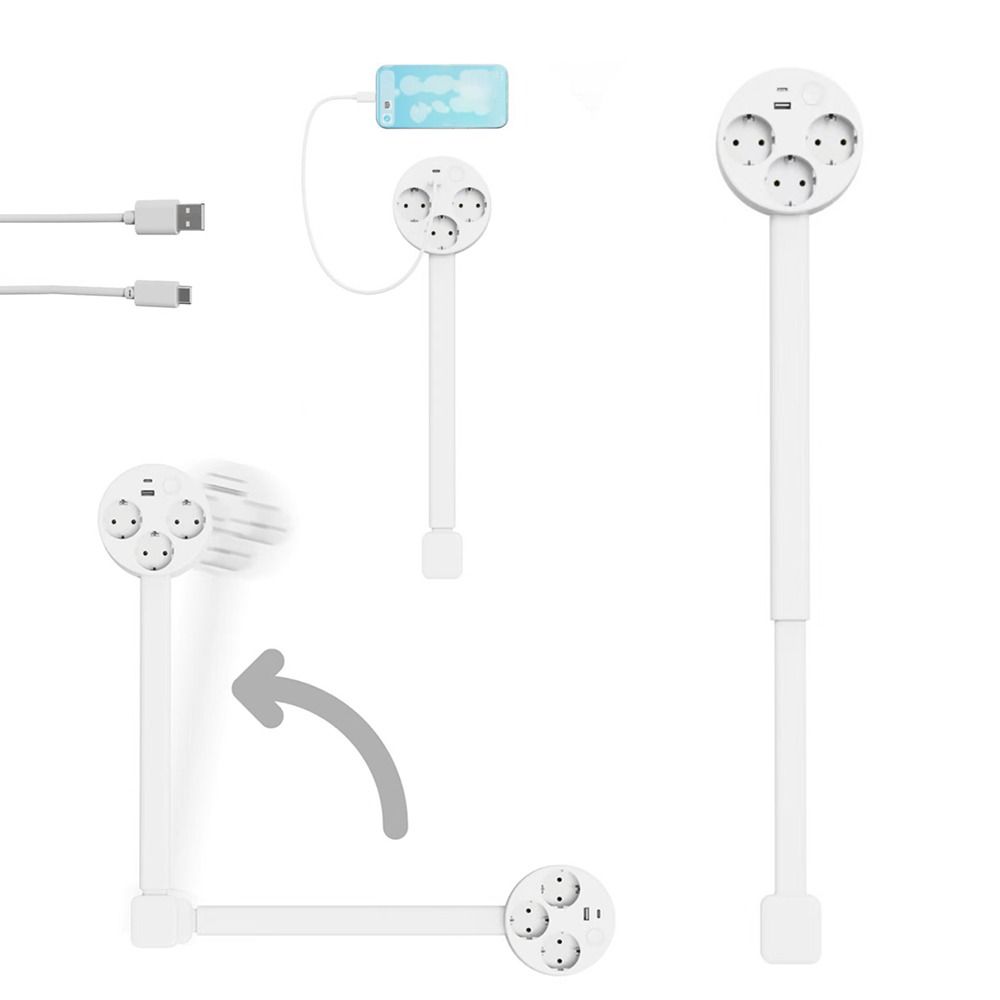 Регулируемая длина удлинителя электрической розетки, вращающаяся на 180° вилка, сетевой фильтр для размещения за диваном