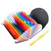 Expanding File Folder 24 Pockets A4 Size Colored Tabs Lables Quick Access Accordian File Bag for
