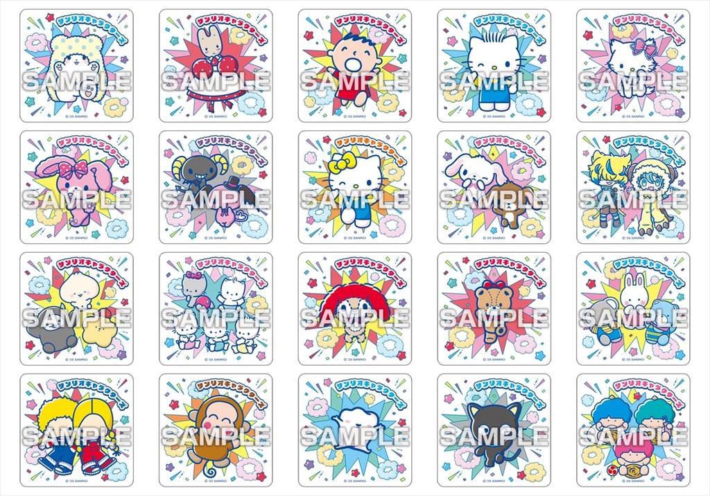 Коллекция квадратных магнитов с персонажами Sanrio, жевательная резинка, 16 штук (Конфеты-игрушки)