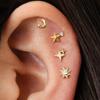 1 шт. Серьги-гвоздики из нержавеющей стали в виде Звезды, Луны, Солнца для женщин, Простые, для повседневного ношения, Пирсинг хряща, Панк, Унисекс, Рок-украшения