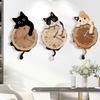 Мультяшные кошки Настенные часы МДФ Бесшумный ход Современные часы для комнаты Большие декоративные часы для детской спальни