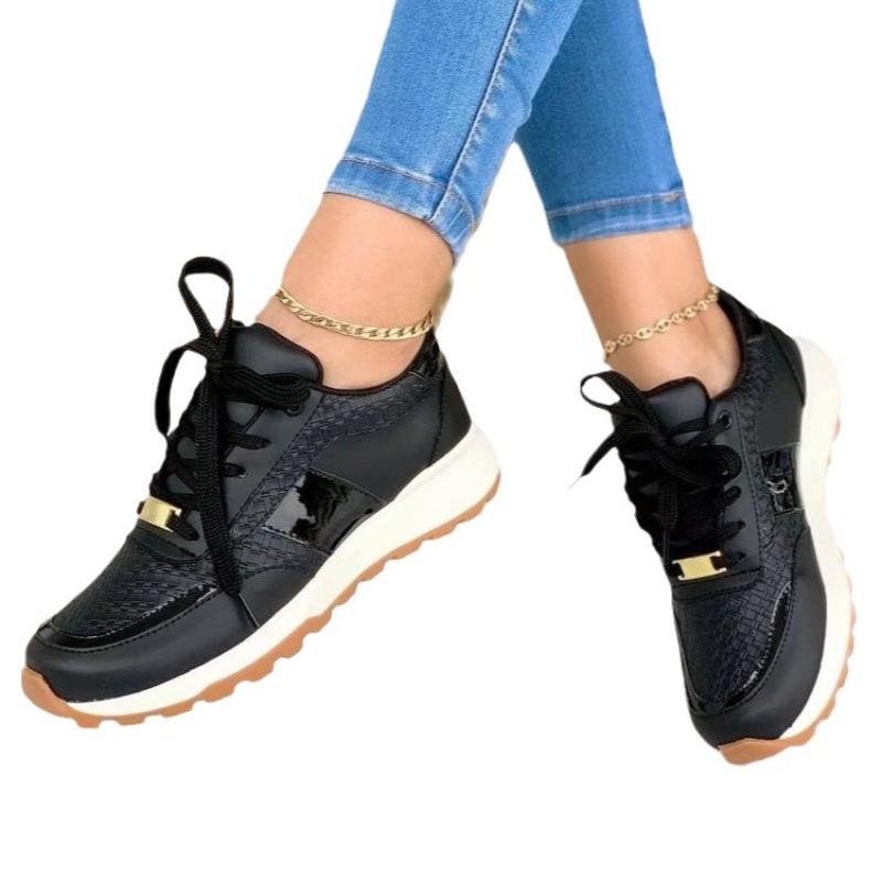 Fashion Ladies Casual Shoes Fashion Thick Soled Flat Heel Breathable Sports Sneakers Outdoor Walking Light Weight Shoes Zapatillas