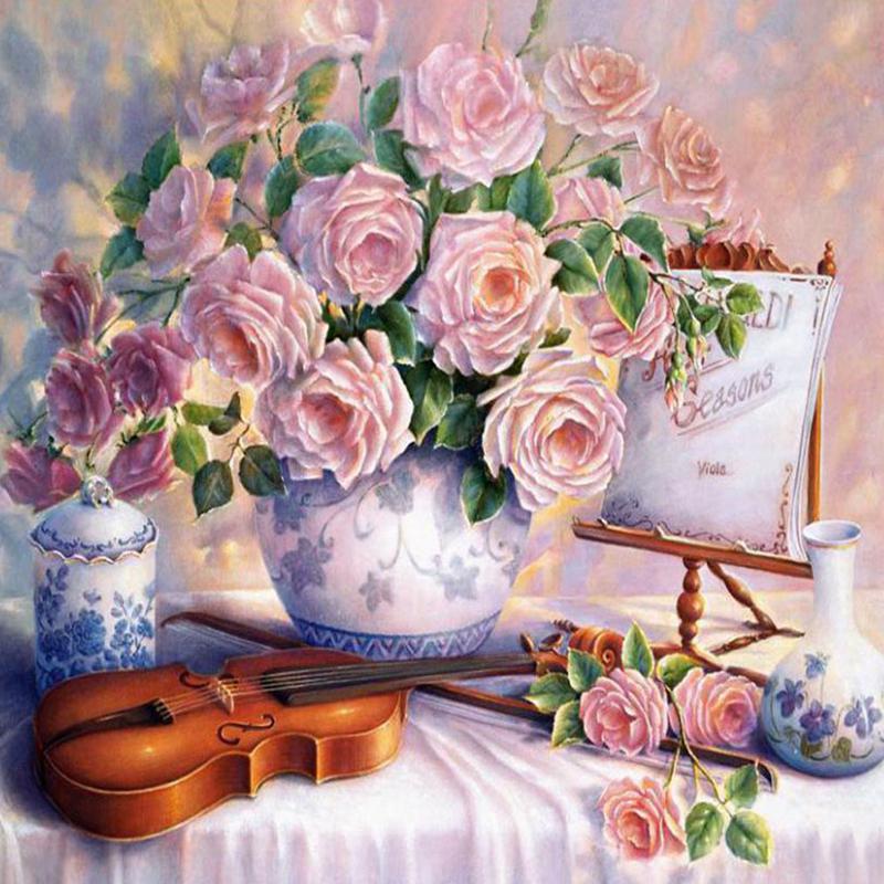 Набор для алмазной живописи «Цветы», полная дрель, Алмазная вышивка стразами, картина «сделай сам»