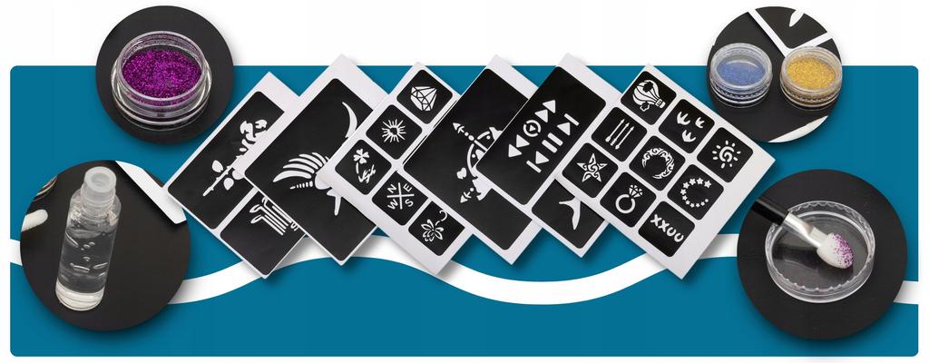 Set of Tattoos for Boys, Removable Tattoos, Glitter Tattoos