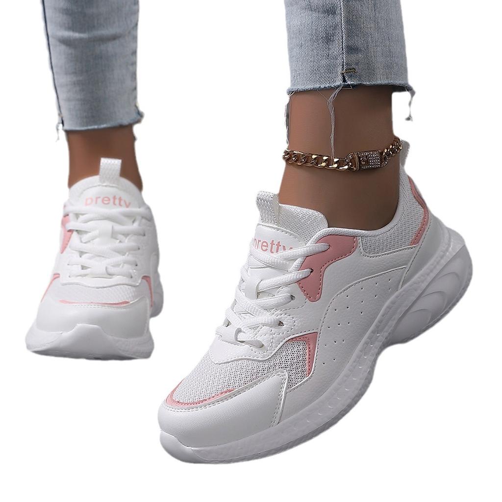 Autumn Sports Shoes Women's Versatile Student Running Shoes Women's White Soft-soled Mesh Women's Shoes Women's