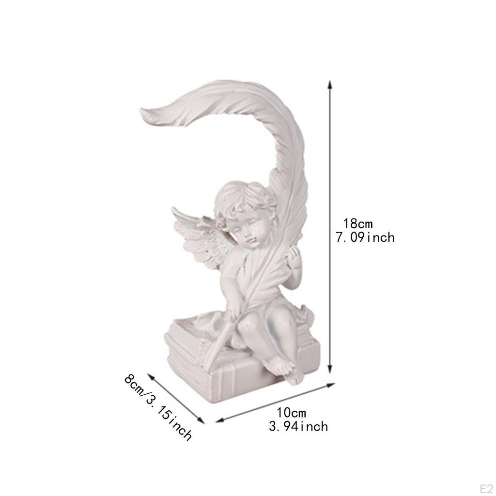 2x Статуэтки Ангелов, Скульптуры Херувимов, Домашний Декор, Центральная часть стола, Украшения из Перьев, Письменный Стол