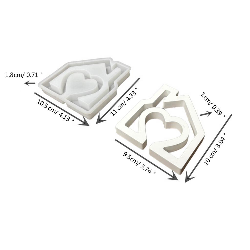 House Shape Silicone Molds Heart House Candle Mold Scented Candle Molds Handmade Soap Molds DIY Candle Making Supplies