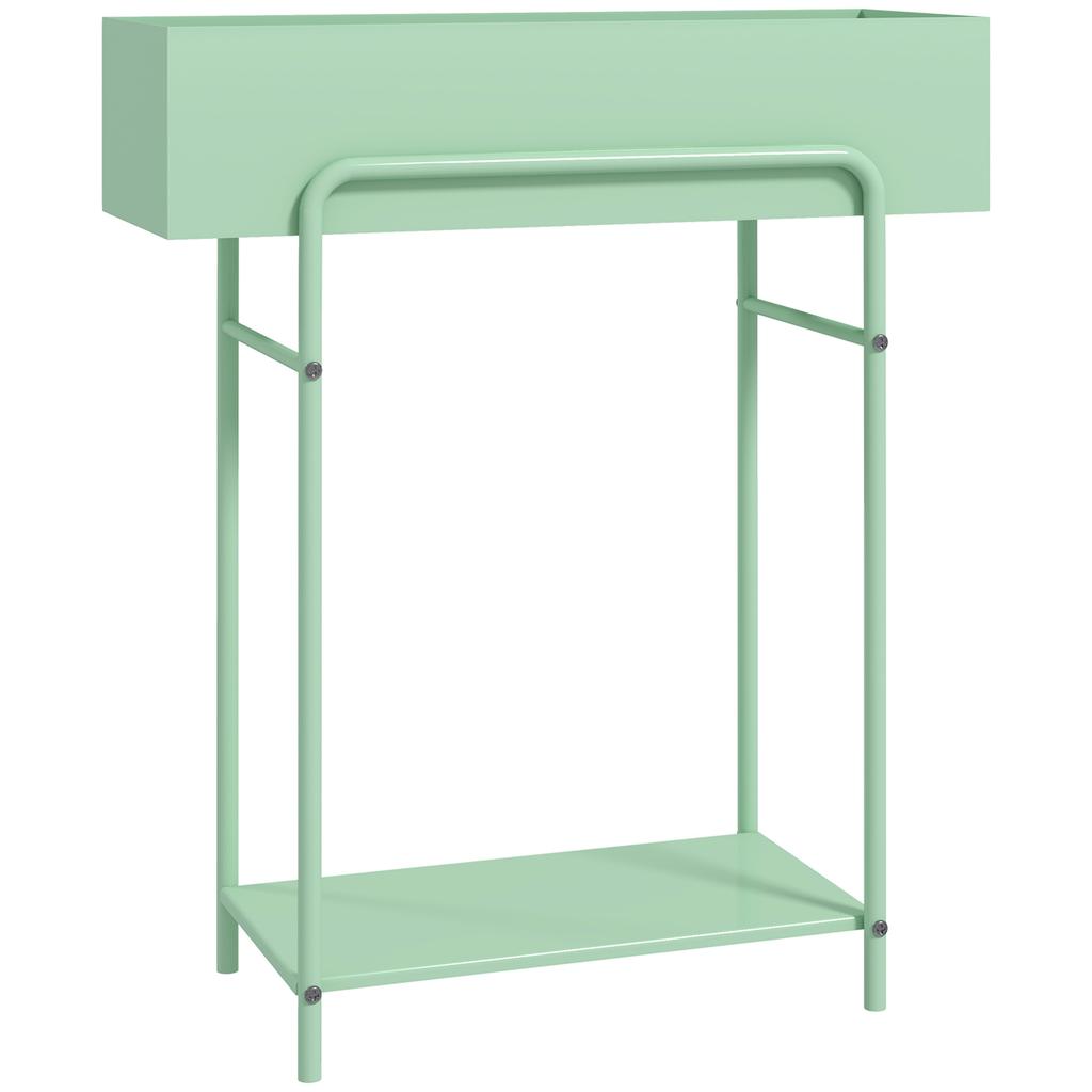 2 Tier Plant Stand, Metal Plant Rack Shelf with Drain Holes, Floor-standing Flower Pot Stand for Indoor Outdoor Garden Patio Balcony Living Room