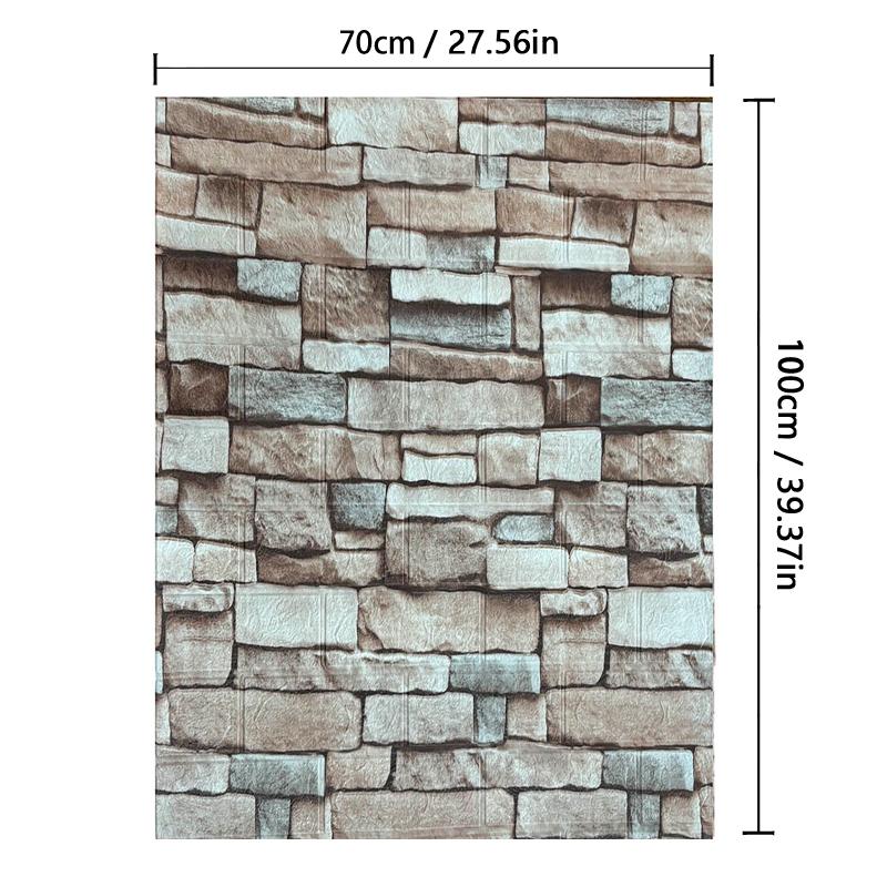 70cmx1/2/3/5/10m Brick Pattern Wall Sticker Decoration PVC 3d Wallpaper Waterproof Wall Sticker for Children's Room Home Bedroom