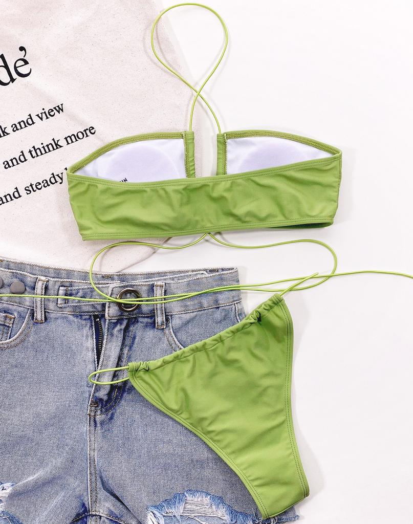 Women's Bikini Solid Color Sexy Women's Split Swimsuit Triangle Swimsuit