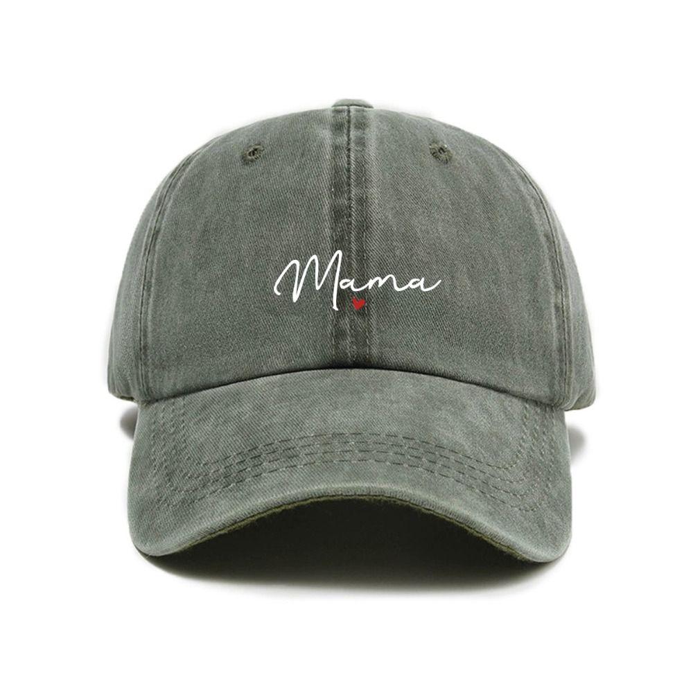 Vintage Mama Red Heart Caps Adjustable Baseball Cap Fashion Sport Visors Cap Gifts