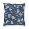 Fairy Forest Raccoons Owls Bunnies Pillowcase Polyester Linen Velvet Pattern Zip Decorative Throw Pillow Case Room Cushion Case