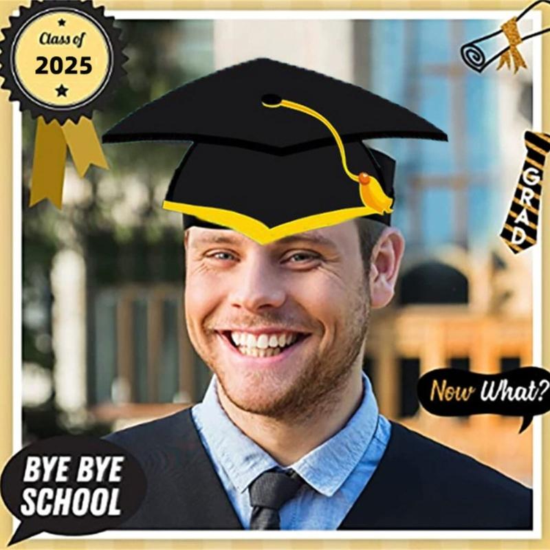 10pcs Hat Graduation With Tassels For Kindergarten And Preschool Graduating Event Easy To Assemble Paper Headwear