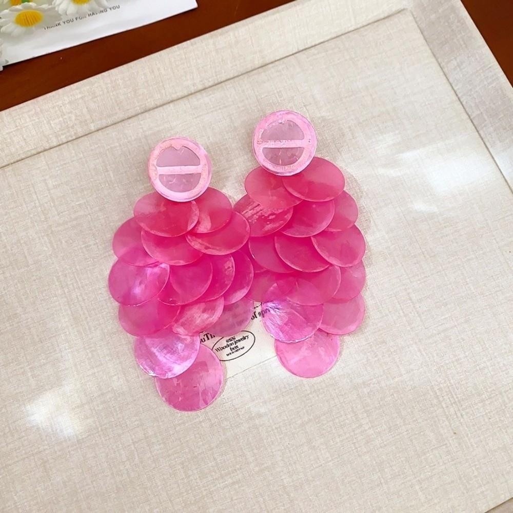 Transparent Vintage Shell Tassel Earrings Long Dangle Earrings Seaside Vacation Jewelry