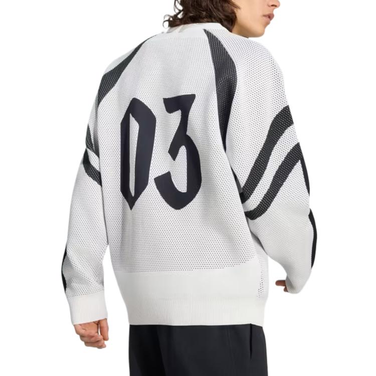 Adidas Sportswear Sweatshirts Men's White/Black Crew Neck Moderate KF4816