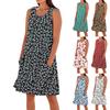 Women's Casual Summer Floral Print Sleeveless Pocket Dress