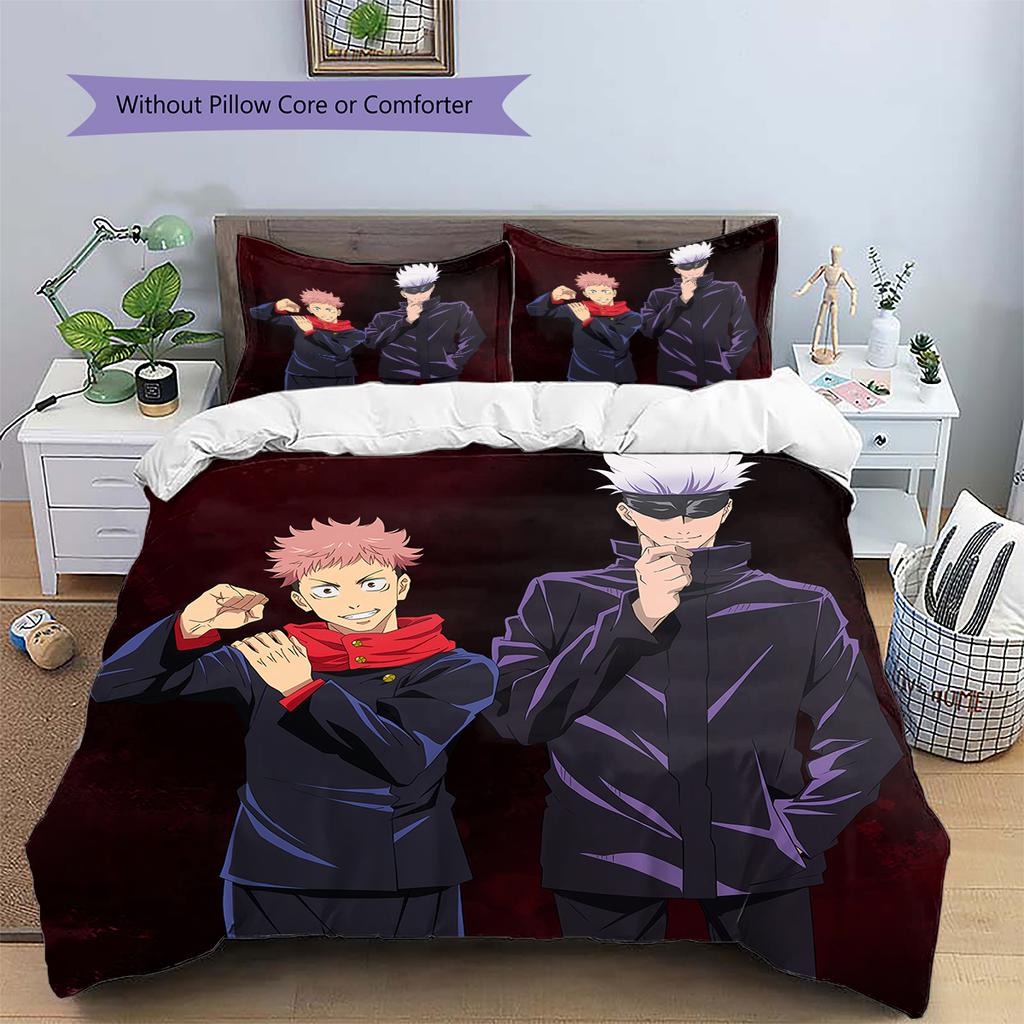 Jujutsu Kaisen Character Group Bedding Set Duvet Cover Pillowcase No Filler, Soft Home Bedroom Decor, Perfect Gift for Fans.chl