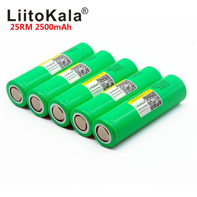 Литий-ионный аккумулятор LiitoKala 25R 18650 2500 мАч INR18650-25R