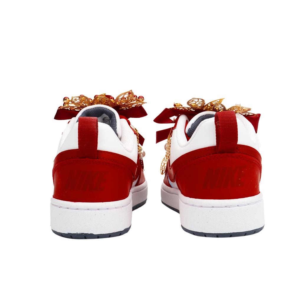 Nike Court Borough Blooming Flowers And Full Moon Cushioning Low top Skateboard Shoes Women's Red DV5456-124(Team900-)