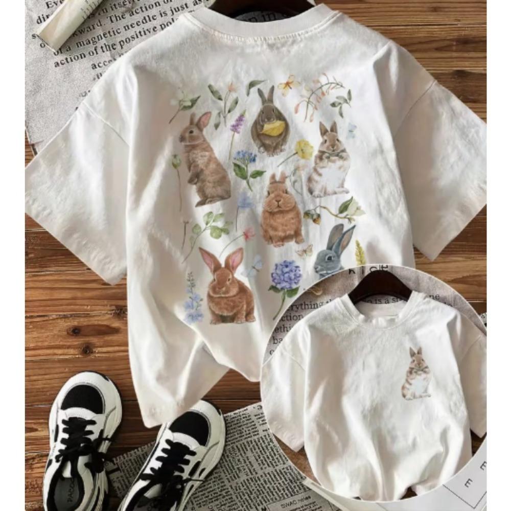 Summer Women's Casual Fashion T-shirt Cartoon Style Pattern Cup Print Round Neck Short Sleeved T-shirt for Women