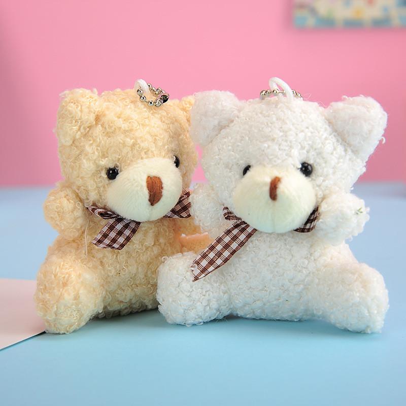 Adorable Plush Teddy Bear Keychain Cute Accessory For Bags In Four Colors