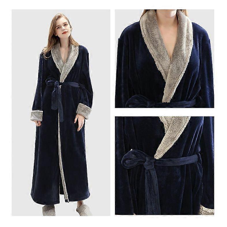 Ladies Dressing Gown Bath Robe Womens Winter Warm Soft Fleece Long Robes