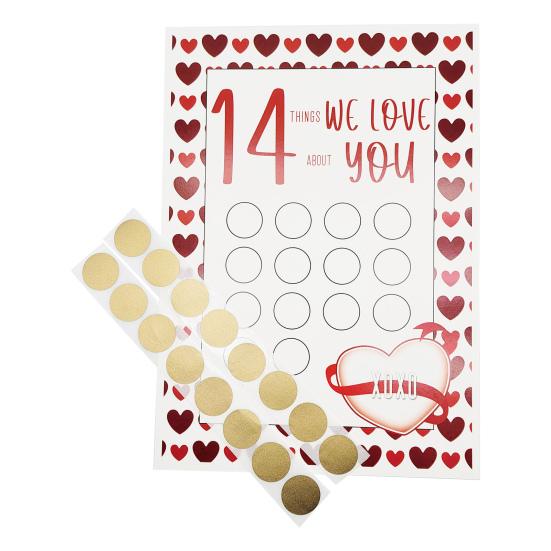 1 комплект скретч-карт «Любовь о 14 вещах, которые я тебе» ко Дню святого Валентина, скретч-карта с романтическим принтом