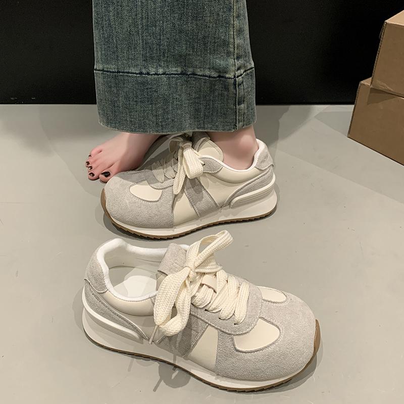 Fashion 2024 New Spring and Autumned Thick-soled Lightweight Sneakers for Women All-match Popular Retro Sport Leisure Shoes Hot Sale