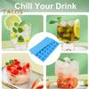 Silicone Ice Cube Tray with Lid 21 Large Cubes Easy Release Foldable Ice Mold Flexible Freezer Mold for Stacking Storage