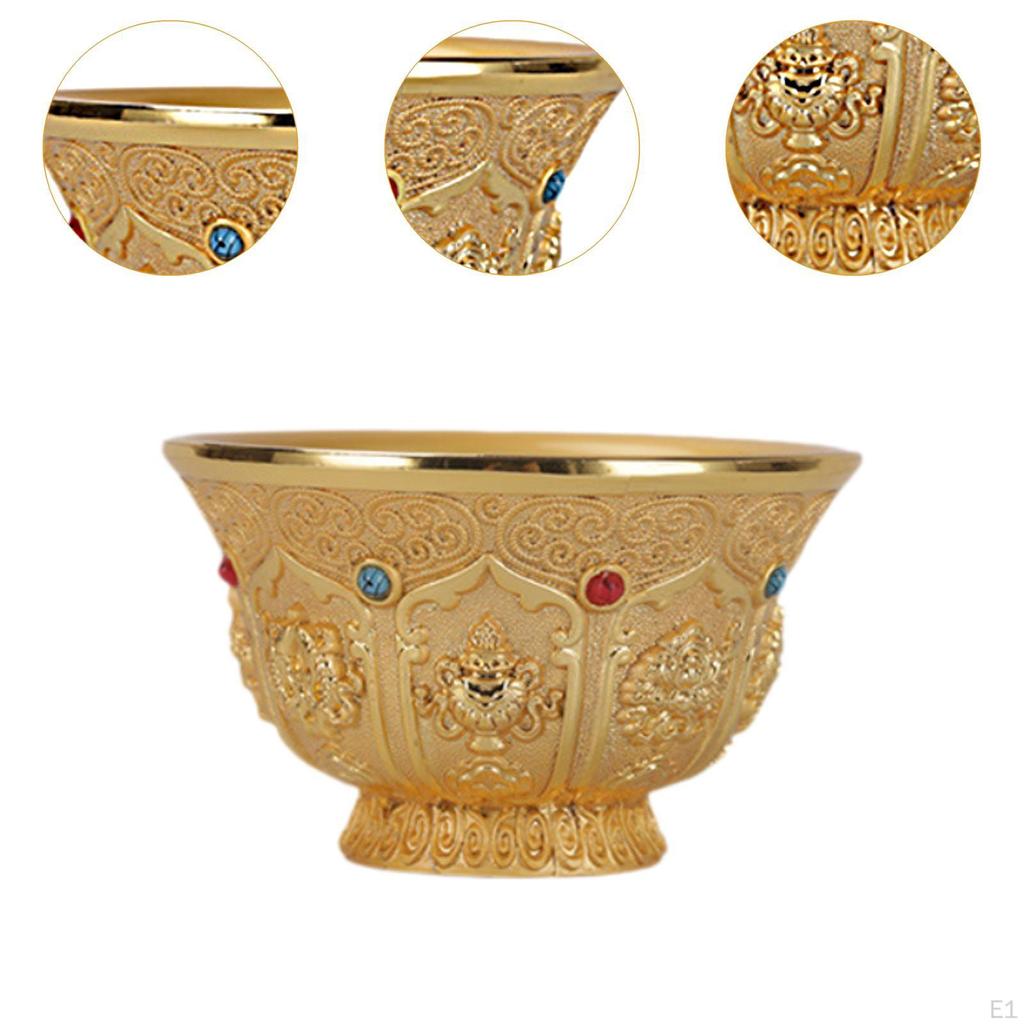 Sacred Tibetan Water Offering Vessel for Home Decor