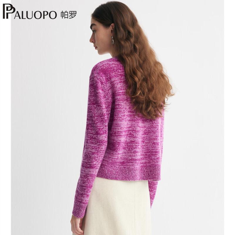 Женский ретро-свитер PALUOPO из 100% кашемира, меланж, с круглым вырезом