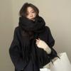 Tassel Wool Scarf Plush Long Shawl Retro Winter Cashmere Scarves  Student