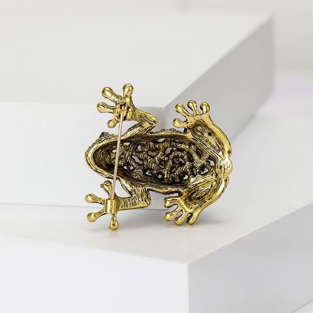 Креативный корсаж в виде животного в стиле ретро со стразами в виде лягушки, брошь высокого класса, модная одежда, аксессуары, булавка