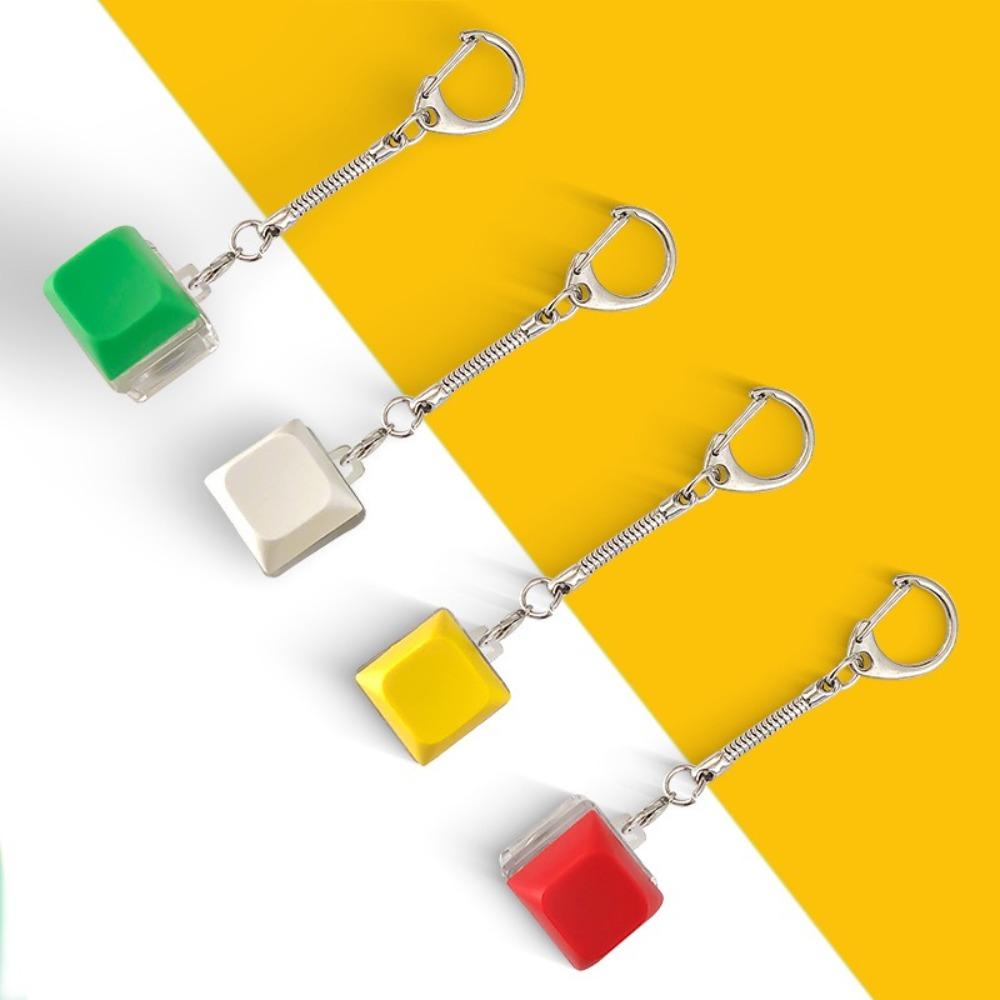 Finger Keyboard Cap Button Keycap Keychain Fidget Clicker Toy Relaxing Finger Keyring Adult